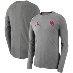Nike Dri-FIT Men's Oklahoma Sooners Long Sleeve T-Shirt Gray Team Issue Size XL